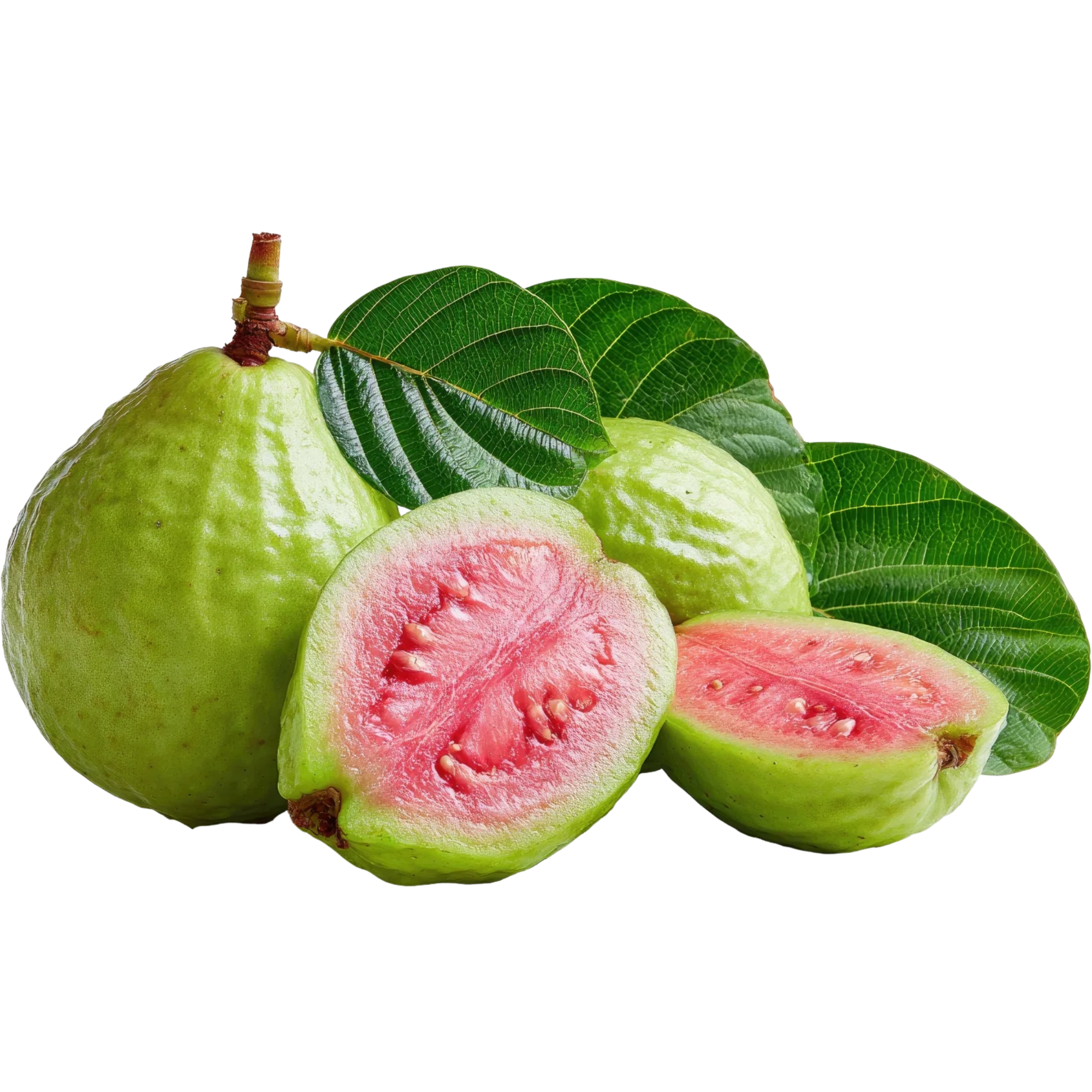 Fresh guava cross-section showing quality flesh and seeds