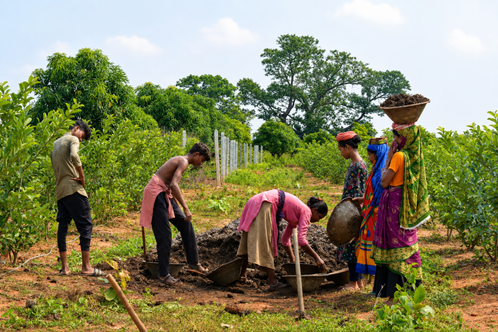 Organic Manuring in Guava Orchard
