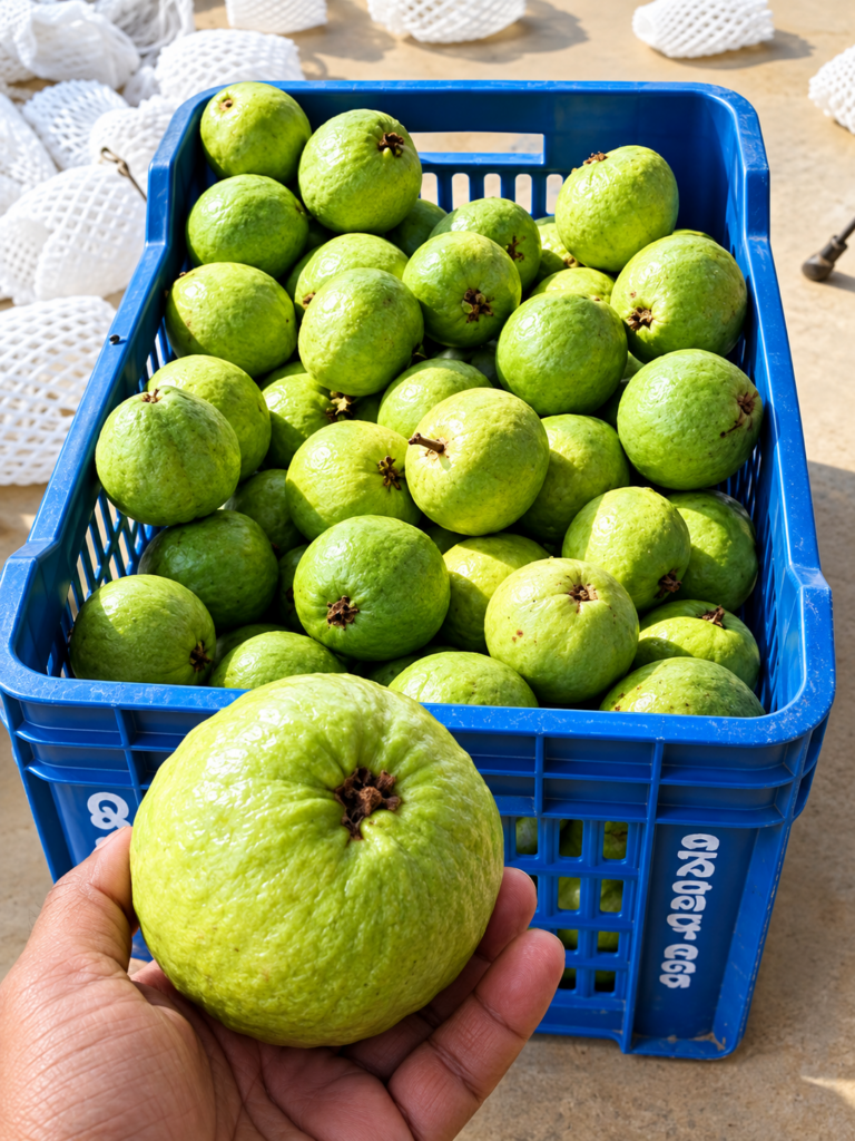 Fresh Green Guava Harvest